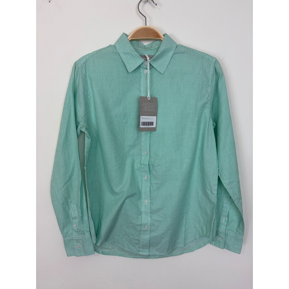 Everlane Women's Oversized Pinstripe Button Down‎ Shirt Sz 00 Mint White Casual
